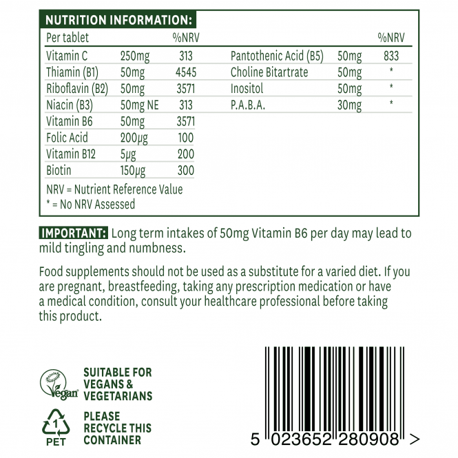 Natures Aid Vitamin B Complex 50 + C 90