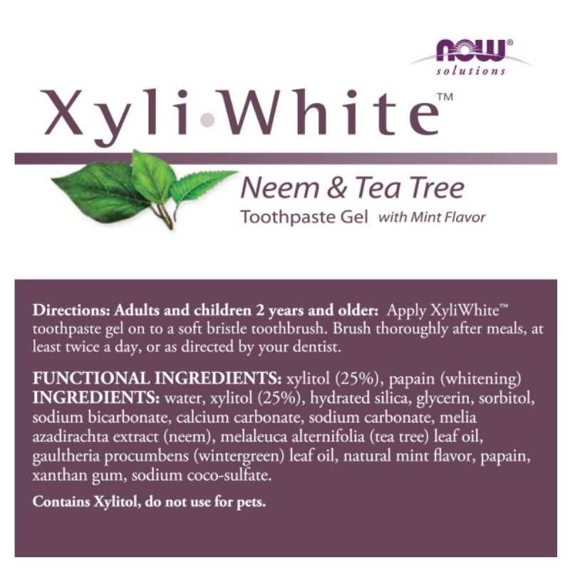 Now Xyli White Neem & Tea Tree Toothpaste