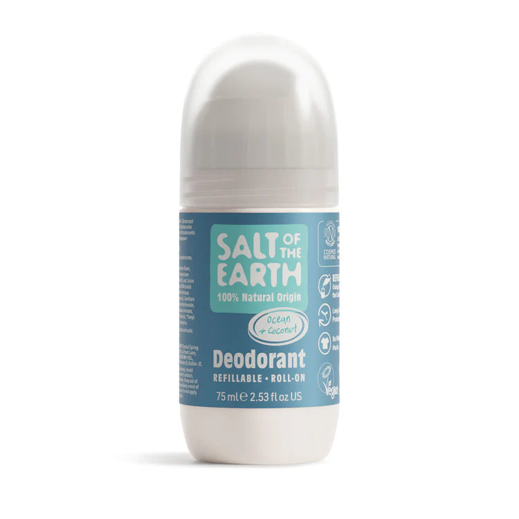Salt of the Earth Deodorant Roll On 75ml Refillable - Ocean & Coconut