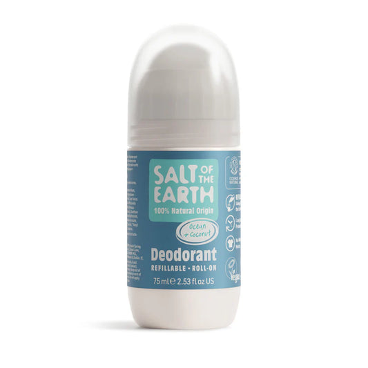 Salt of the Earth Deodorant Roll On 75ml Refillable - Ocean & Coconut