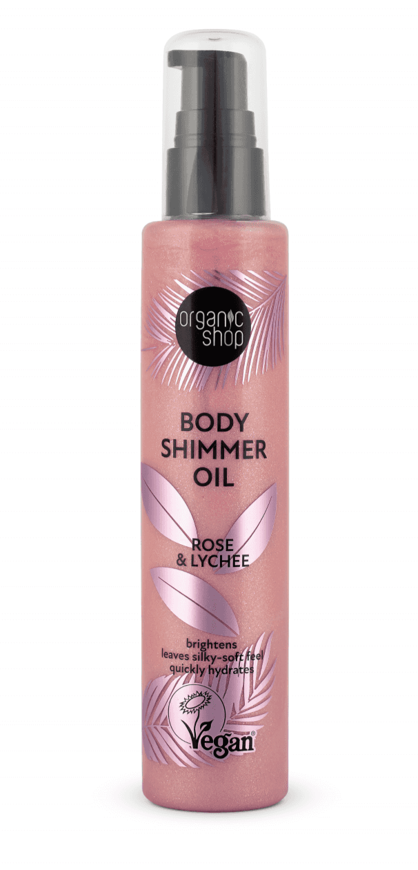 ORGANIC SHOP Body Shimmer Oil. Rose & Lychee (100ml)