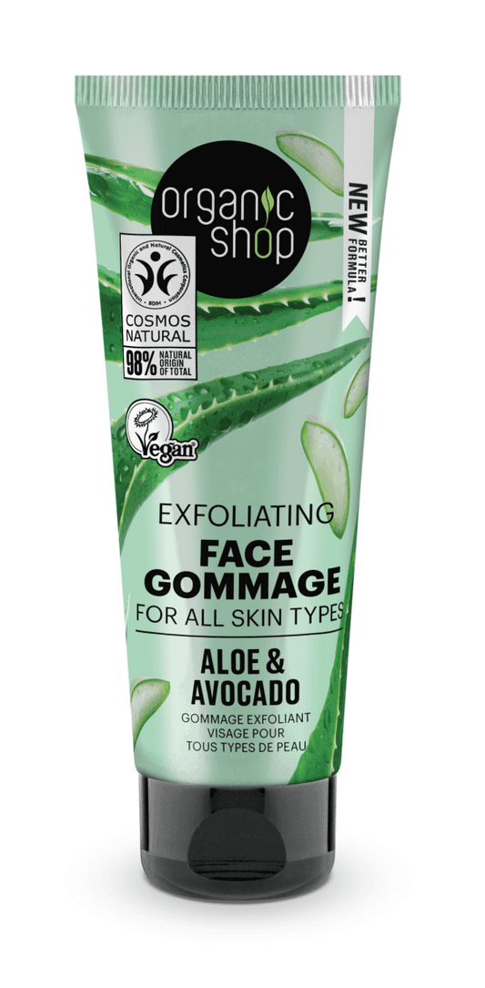 Organic Shop Exfoliating Face Gommage for all skin types Aloe and Avocado (75ml)