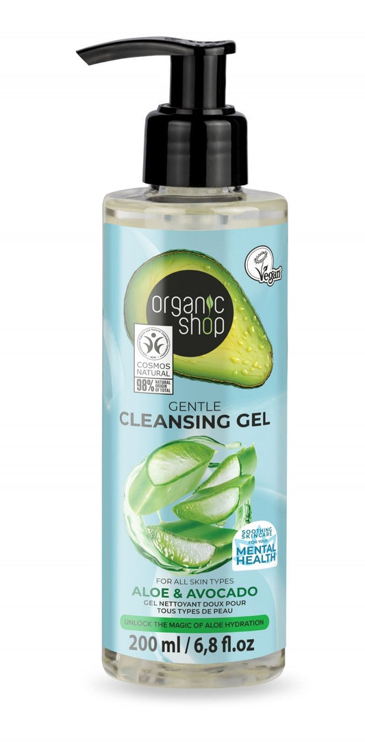Organic Shop Gentle Cleansing Gel for all skin types Aloe and Avocado (200ml)