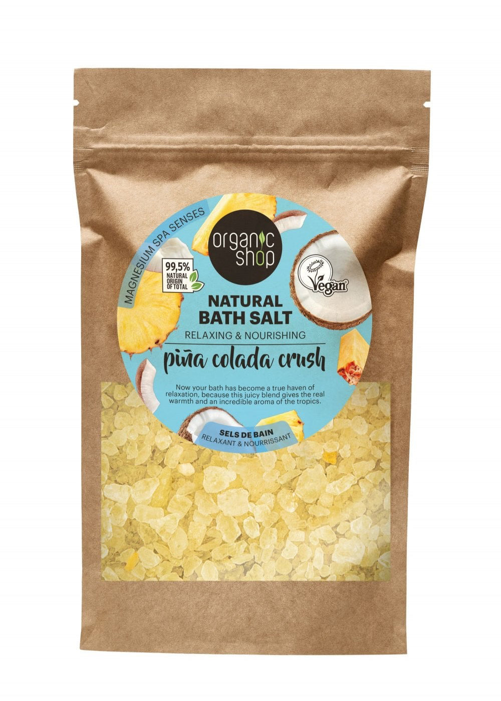 Organic Shop Pina Colada Crush Relaxing & Nourishing Natural Bath Salt (500g)
