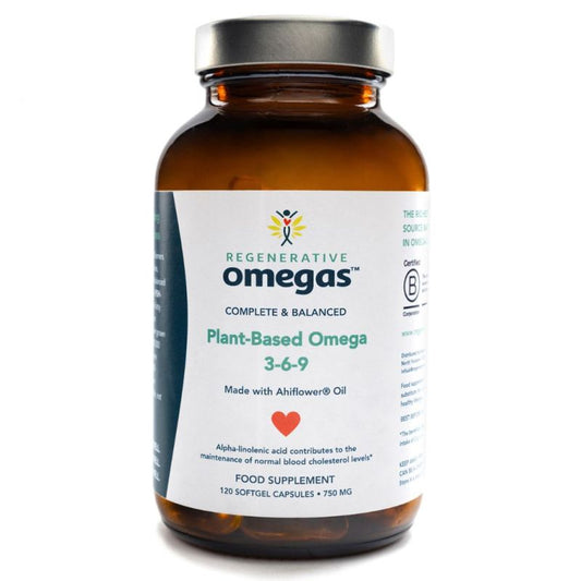 Regenerative Omegas Ahiflower Oil Softgels Complete and Balanced Vegan Omega 3‑6‑9