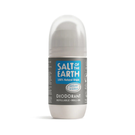Salt of the Earth Deodorant Roll On Refillable 75ml - Vetiver & Citrus
