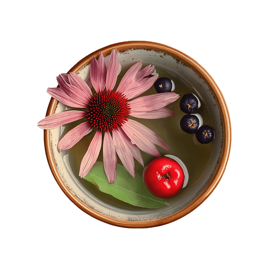 Echinacea, acerola cherry and elderberries in Yogi Tea Immune Boost